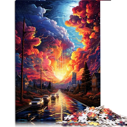 Puzzle 1000 Teile, „Die Stadt nach dem Regen“, Papierpuzzle, für Erwachsene und Kinder ab 12 Jahren, Denkspiel, Spielzeug. Größe: 26 x 38 cm von LZYANG