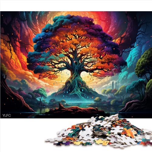 Puzzle 1000 Teile, Fantasie-Lebensbaum, Papierpuzzle, Erwachsene und Kinder, Familienspiele, Größe: 50 x 75 cm von LZYANG