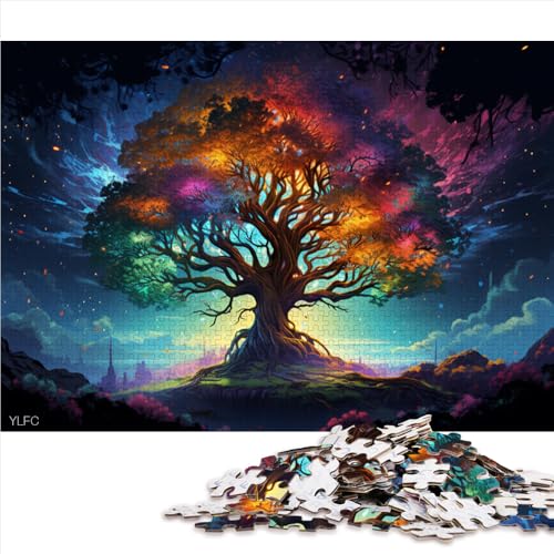 Puzzle 1000 Teile, Fantasie-Lebensbaum-Holzpuzzle, für Kinder ab 12 Jahren, Familienspiele, Größe: 52 x 38 cm von LZYANG