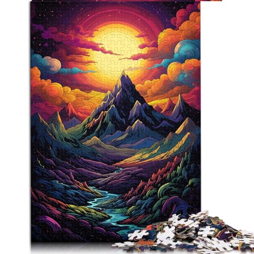 Puzzle 1000 Teile, Psychedelic Alps-Papierpuzzle, für Erwachsene und Kinder ab 12 Jahren, Lernspielzeug, Familienspiele. Größe: 50 x 75 cm. von LZYANG