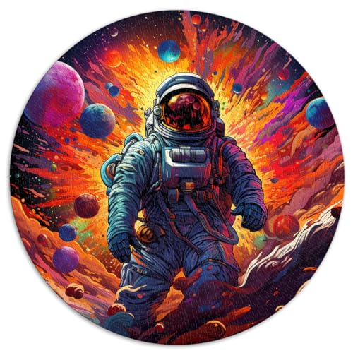 Puzzle 1000 Teile, Weltraum-Astronaut, runde Puzzles, für Erwachsene und Kinder ab 12 Jahren, Papppuzzles, Spiele, Spielzeug, Geschenkgröße ， 67,5 x 67,5 von LZYANG