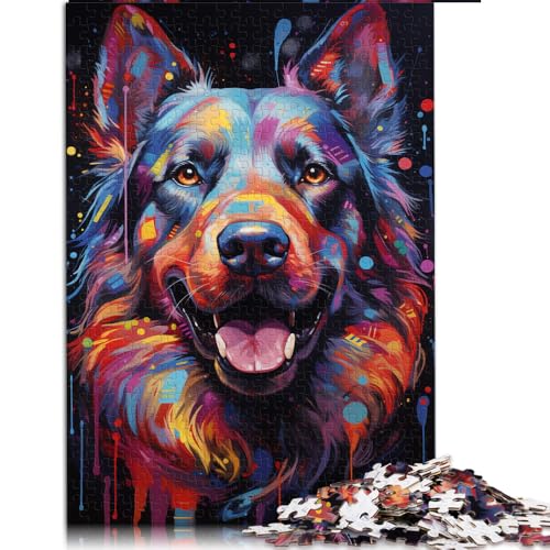 Puzzle 1000 Teile, farbenfrohes Hunde-Kunst-Papierpuzzle, für Erwachsene und Kinder ab 12 Jahren, zur Heimdekoration. Größe: 50 x 75 cm von LZYANG