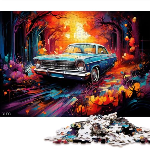 Puzzle 1000 Teile, verlassenes Auto, Papierpuzzle, für Erwachsene und Kinder ab 12 Jahren, Puzzlespielzeug zur Heimdekoration, Größe: 50 x 75 cm von LZYANG