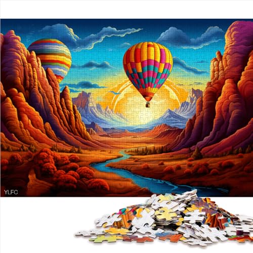 Puzzle 1000 Teile, viele Heißluftballons fliegen in den Himmel, Papierpuzzle, geeignet für Erwachsene, Geschenk für Erwachsene und Kinder. Größe: 26 x 38 cm von LZYANG