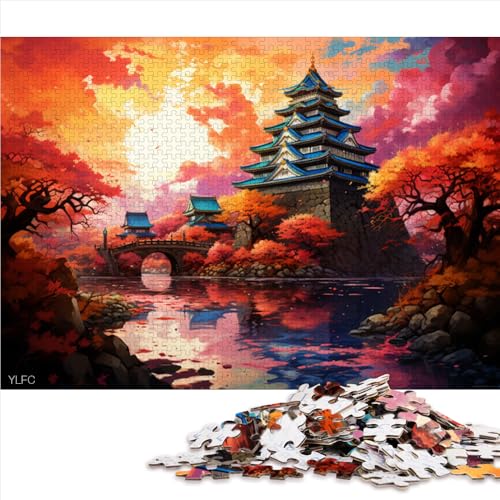 Puzzle 1000 Teile für Erwachsene, „Die volle Psychedelia der Burg von Osaka“, Papierpuzzle, für Erwachsene und Kinder ab 12 Jahren, Heimkunstdekor, Größe: 50 x 75 cm von LZYANG