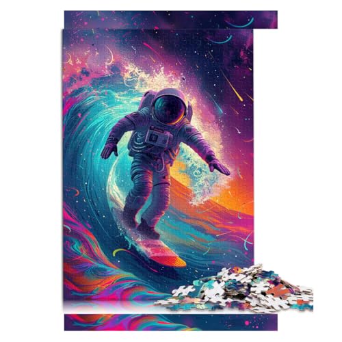 Puzzle 1000 Teile für Erwachsene, Astronauten-Surfen, Papierpuzzle, für Erwachsene und Kinder, Weihnachtspuzzlegeschenke für Frauen, Größe: 50 x 75 cm von LZYANG