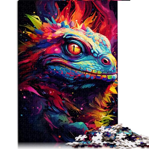 Puzzle 1000 Teile für Erwachsene, Buntes Eidechsen-Papierpuzzle, Geeignet für Erwachsene und Kinder ab 12 Jahren, Anspruchsvolles Spiel. Größe: 26 x 38 cm von LZYANG