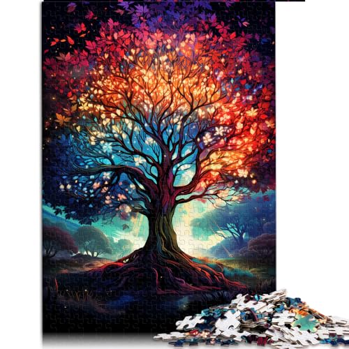 Puzzle 1000 Teile für Erwachsene, Das farbenfrohe psychedelische Lebensbaum-Papierpuzzle, für Erwachsene und Kinder ab 12 Jahren, Familienpuzzlespiel. Größe: 26 x 38 cm von LZYANG