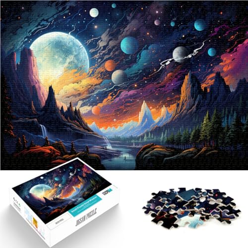 Puzzle 1000 Teile für Erwachsene, Fantasie-Berglandschaft, Holzpuzzle, für Erwachsene und Kinder ab 12 Jahren, als Geschenk für Erwachsene, Größe: 52 x 38 cm von LZYANG