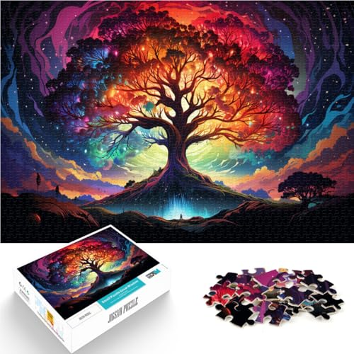 Puzzle 1000 Teile für Erwachsene, Fantasie-Lebensbaum-Puzzle aus Holz, für Erwachsene und Kinder, Puzzlespiel, Größe: 52 x 38 cm von LZYANG