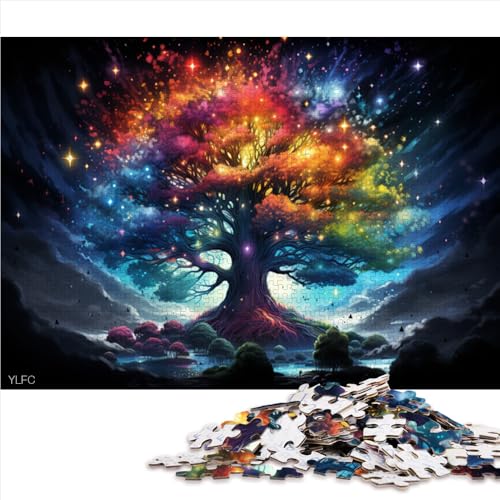 Puzzle 1000 Teile für Erwachsene, Fantasy Universe Tree Art-Holzpuzzle, für Erwachsene und Kinder, Geschenkideen. Größe: 52 x 38 cm von LZYANG