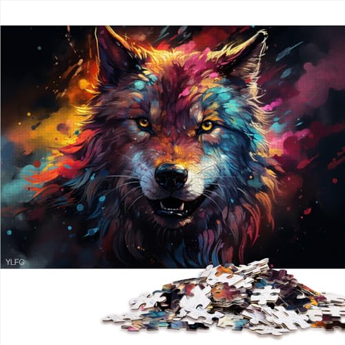 Puzzle 1000 Teile für Erwachsene, Mysteriöser Space Wolf, Papierpuzzle, Erwachsene und Kinder, Familienspiele, Größe: 52 x 38 cm von LZYANG