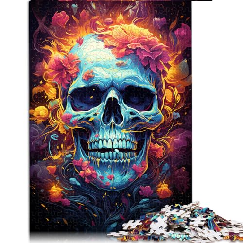 Puzzle 1000 Teile für Erwachsene, Papierpuzzle mit fantasievollem, farbenfrohem Totenkopf, für Erwachsene und Kinder ab 12 Jahren, Geschenkideen. Größe: 26 x 38 cm von LZYANG