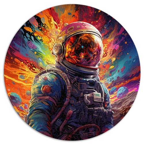 Puzzle 1000 Teile für Erwachsene, Regenbogen-Astronaut, runde Puzzles, Teenager und Kinder, Papppuzzle, als Geschenk für die ganze Familie und in der Größe 67,5 x 67,5 von LZYANG