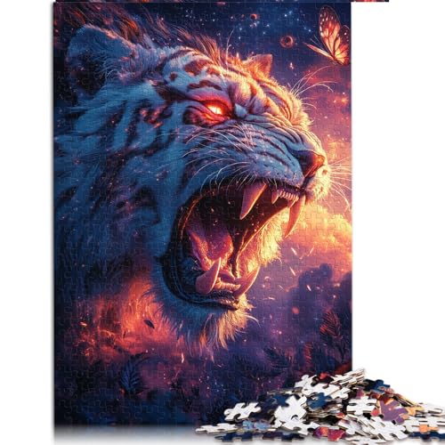 Puzzle 1000 Teile für Erwachsene, Wilder Löwenkopf, Papierpuzzle, für Erwachsene und Kinder ab 12 Jahren, Lernspiele, Größe: 26 x 38 cm von LZYANG