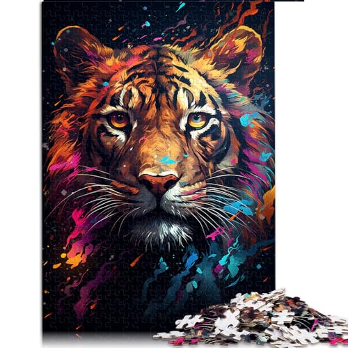 Puzzle 1000 Teile für Erwachsene, buntes Tiger-Papierpuzzle, für Erwachsene und Kinder ab 12 Jahren, Puzzle-Geschenk für Erwachsene. Größe: 50 x 75 cm. von LZYANG