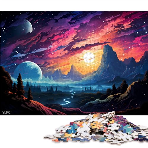 Puzzle 1000 Teile für Erwachsene, farbenfrohe Naturlandschaft, Papierpuzzle, für Erwachsene und Kinder ab 12 Jahren, Puzzlespielzeug zur Heimdekoration, Größe: 50 x 75 cm von LZYANG