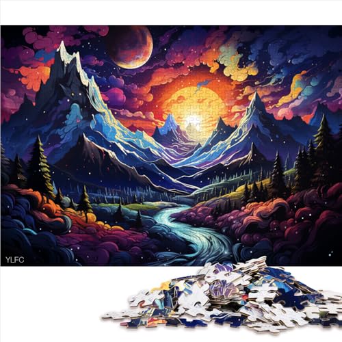 Puzzle 1000 Teile für Erwachsene, farbenfrohe Zermatt-Holzpuzzles für Erwachsene, für Erwachsene und Kinder ab 12 Jahren, lehrreiches Puzzle. Größe: 52 x 38 cm. von LZYANG