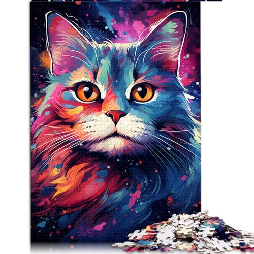 Puzzle 1000 Teile für Erwachsene, farbenfrohes Papierpuzzle mit exotischer Katzenzeichnung, für Erwachsene und Kinder ab 12 Jahren, pädagogisches Puzzle zum Stressabbau, Größe: 50 x 75 cm von LZYANG