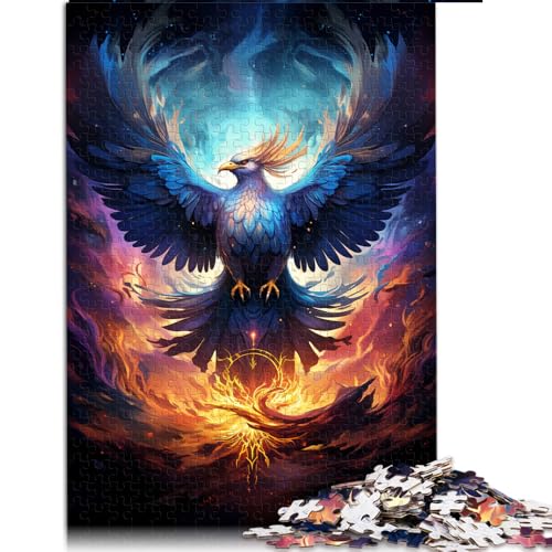 Puzzle 1000 Teile für Erwachsene, farbenfrohes psychedelisches Phönix-Papierpuzzle, für Erwachsene und Kinder ab 12 Jahren, Lernspielzeug. Größe: 26 x 38 cm. von LZYANG