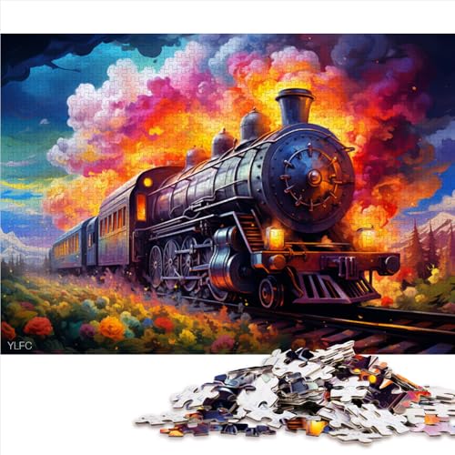 Puzzle 1000 Teile für Erwachsene, farbenfrohes psychedelisches Zug-Papierpuzzle, für Erwachsene und Kinder ab 12 Jahren, Geschenke für Freunde und Familie. Größe: 52 x 38 cm von LZYANG