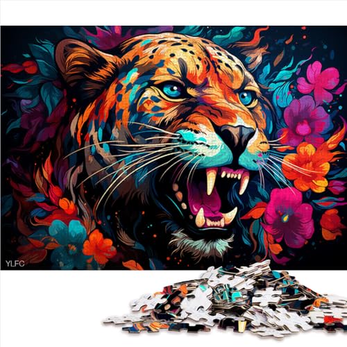 Puzzle 1000 Teile für Erwachsene, mutiertes Leoparden-Papierpuzzle, für Erwachsene und Kinder, gutes Geschenk für Erwachsene und Kinder. Größe: 26 x 38 cm von LZYANG