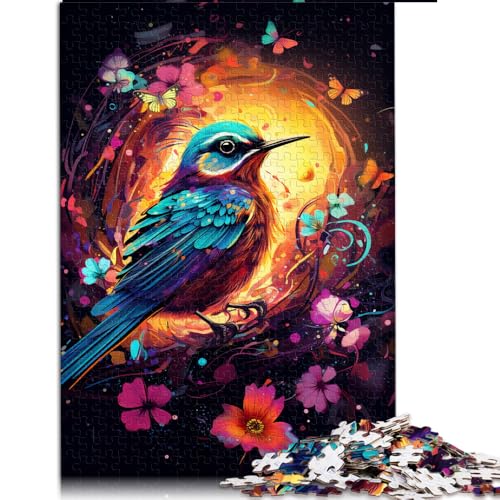 Puzzle 1000 Teile für Erwachsene, psychedelisches buntes Vogel-Papierpuzzle, für Erwachsene und Kinder, lehrreiches Lernpuzzle, Größe: 50 x 75 cm von LZYANG