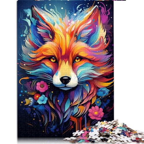 Puzzle 1000 Teile für Erwachsene, volle Psychedelia mit freundlichen Füchsen, Papierpuzzle, Puzzles für 12-Jährige, tolles Größe: 50 x 75 cm. von LZYANG