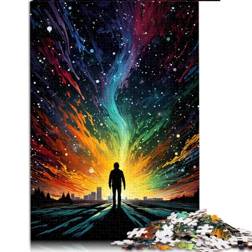 Puzzle 1000 Teile für Erwachsene,Buntes Spazieren zwischen den Sternen,Papierpuzzle,Geeignet für Erwachsene und Jugendliche ab 12 Jahren,Tolle Geschenke zu Weihnachten。Größe: 26 x 38 cm von LZYANG