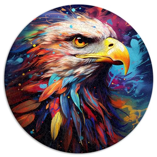 Puzzle 1000 Teile für Erwachsene und Kinder von „Ölgemälde-Adler“, kreative runde Puzzles, für Erwachsene und Familien, Kartonpuzzle, lustiges Geschenk, Größe 67,5 x 67,5 von LZYANG