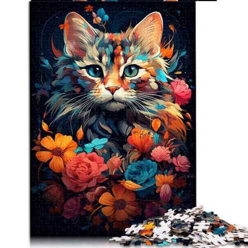 Puzzle 1000 für Erwachsene, Buntes exotisches Katzen-Papierpuzzle, für Erwachsene und Familien, Holzpuzzle für Familienspiele und Heimdekoration. Größe: 50 x 75 cm von LZYANG