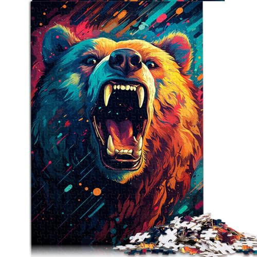 Puzzle 1000 für Erwachsene, Papierpuzzle mit bunten Sternenhimmel-Bären, geeignet für Erwachsene und Jugendliche ab 12 Jahren, Lernspiel für Erwachsene und Kinder. Größe: 50 x 75 cm. von LZYANG