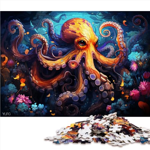 Puzzle 1000 für Erwachsene, Stellen Sie Sich einen farbenfrohen, psychedelischen Oktopus vor. Papierpuzzle für Erwachsene und Kinder ab 12 Jahren, Lernspiele, Heimdekorationspuzzle. von LZYANG