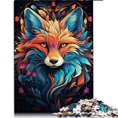 Puzzle 1000 für Erwachsene, farbenfrohes psychedelisches Fantasy-Fuchs-Papierpuzzle, Puzzles für 12-Jährige, Denkspiel als Spielzeug. Größe: 26 x 38 cm. von LZYANG