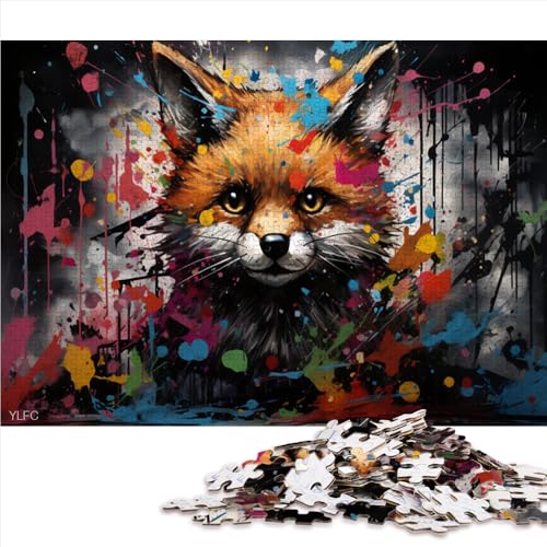 Puzzle 1000 für Erwachsene, farbenfrohes psychedelisches Fuchs-Papierpuzzle, für Erwachsene und Kinder ab 12 Jahren, Puzzle, Denkspiel, Größe: 52 x 38 cm von LZYANG