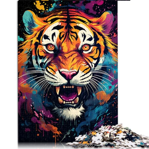 Puzzle 1000 für Erwachsene, majestätisches Tigergemälde, Papierpuzzle, für Teenager und Kinder, Denkspiel, Größe: 26 x 38 cm von LZYANG