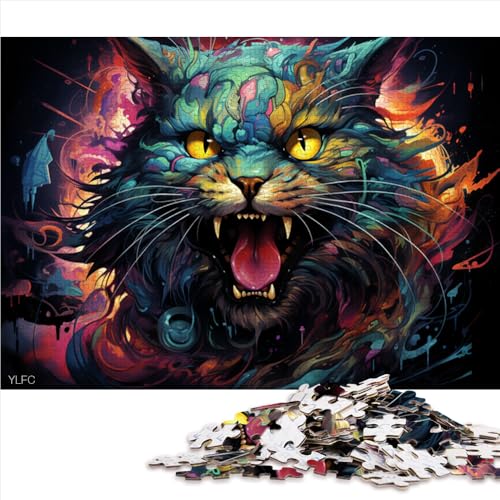 Puzzle 2000 Teile, Fantasy-Dämonenkatze, Papierpuzzle, für Erwachsene und Kinder, tolles Geschenk für Erwachsene. Größe: 70 x 100 cm von LZYANG