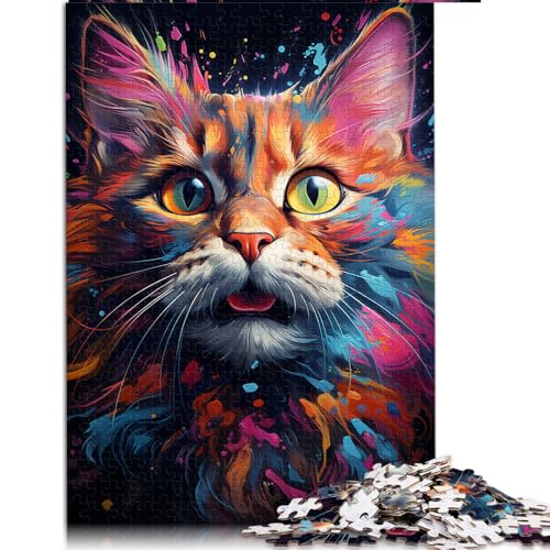 Puzzle 2000 Teile, Papierpuzzle mit Aquarellmalerei Einer Katze, für Erwachsene und Kinder ab 12 Jahren, tolles Geschenk für Erwachsene und Kinder, Größe: 70 x 100 cm von LZYANG