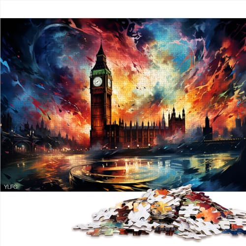 Puzzle 2000 Teile, farbenfrohes Big Ben-Papierpuzzle, für Erwachsene und Kinder, Lernspiele für Erwachsene und Kinder. Größe: 70 x 100 cm von LZYANG