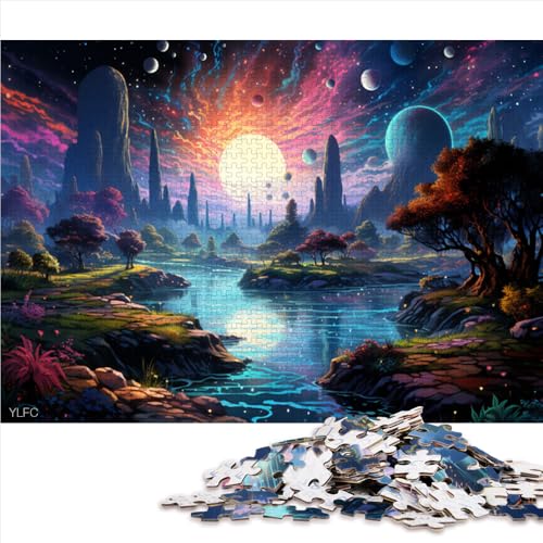 Puzzle 2000 Teile für Erwachsene, Bunte Wasserwelt im Weltraum, Papierpuzzle, Geschenk für Erwachsene, Denkspiel, Größe: 70 x 100 cm von LZYANG