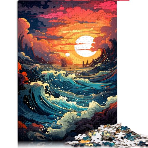 Puzzle 2000 Teile für Erwachsene, Fantasiewellen bei Sonnenuntergang, Papierpuzzle, für Erwachsene und Kinder ab 12 Jahren, Puzzle zur Heimdekoration, Größe: 70 x 100 cm von LZYANG