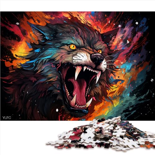 Puzzle 2000 Teile für Erwachsene, Farbiges Fantasy-Papierpuzzle „Violetter Wolf“, für Erwachsene und Kinder ab 12 Jahren, Puzzle Größe: 70 x 100 cm von LZYANG