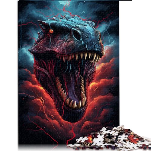 Puzzle 2000 Teile für Erwachsene, Tyrannosaurus Rex umgeben von einem Sturm, Papierpuzzle, Erwachsene und Kinder, anspruchsvoll. Größe: 70 x 100 cm von LZYANG