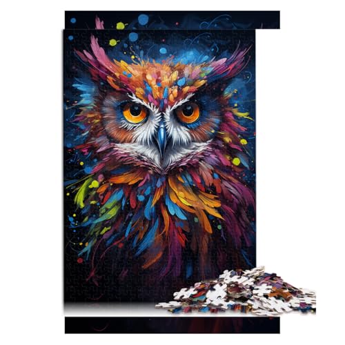 Puzzle 2000 Teile für Erwachsene, eine Eule in Regenbogenfarben, Papierpuzzle, für Erwachsene und Kinder, für Familienspaß und Spieleabende. Größe: 70 x 100 cm von LZYANG