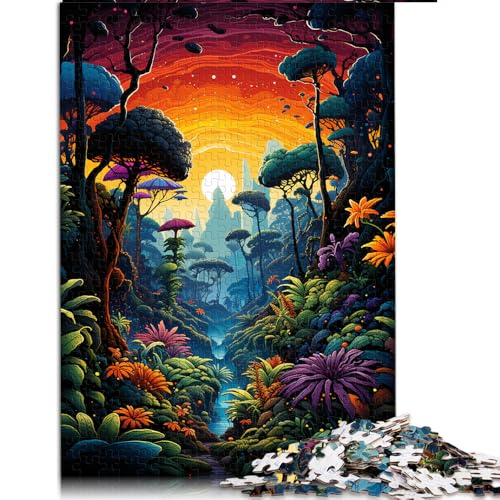 Puzzle 2000 Teile für Erwachsene, farbenfrohe Psychedelie eines dichten Dschungels, Papierpuzzle, geeignet für Erwachsene und Kinder ab 12 Jahren, entspannende Puzzlespiele, Größe: 70 x 100 cm von LZYANG