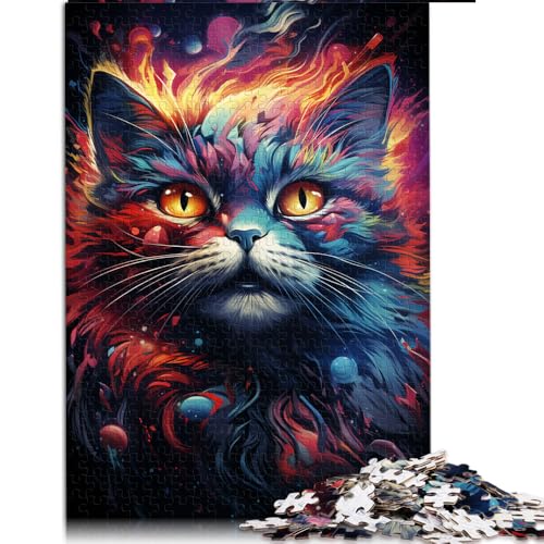 Puzzle 2000 Teile für Erwachsene, farbenfrohes Fantasiekatzen-Papierpuzzle, Teenager und Kinder, tolles Geschenk für Erwachsene. Größe: 70 x 100 cm von LZYANG