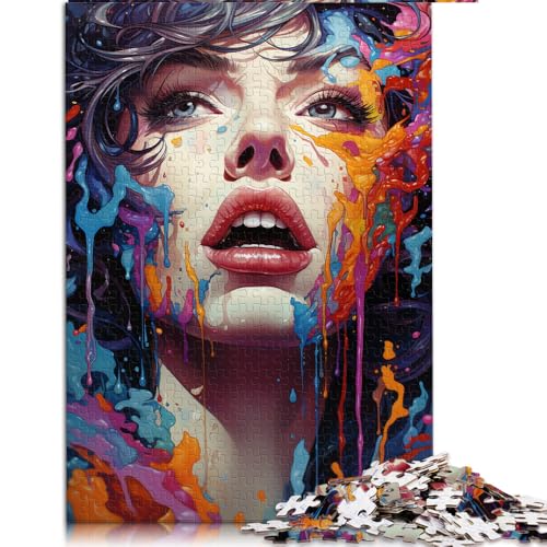 Puzzle 2000 Teile für Erwachsene, farbenfrohes Papierpuzzle mit psychedelischem Mädchengemälde, Geschenk für Erwachsene, Lernspiel für Erwachsene und Kinder. Größe: 70 x 100 cm von LZYANG