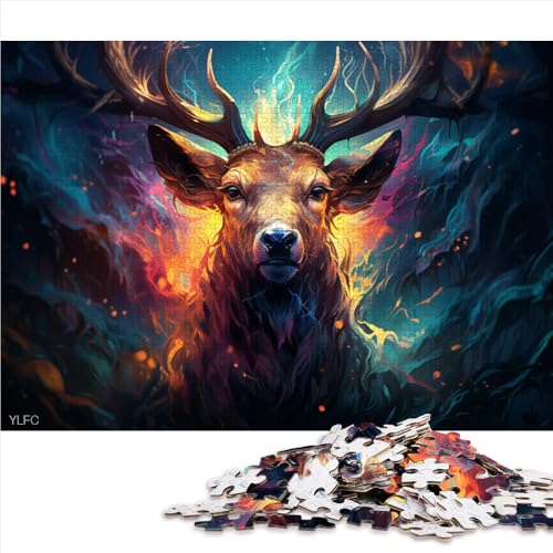 Puzzle 2000 für Erwachsene, Heiliger Hirsch im Fantasiewald, Papierpuzzle, Geeignet für Erwachsene und Kinder ab 12 Jahren, Lernspiel für Erwachsene und Kinder. Größe: 70 x 100 cm. von LZYANG