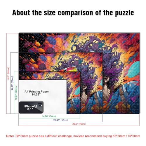 Puzzle für Erwachsene, 1000 Puzzle-Spielzeug, Buntes__eines_wütenden_Superhelden-Holzpuzzle, für Erwachsene und Kinder, Lernspiel-Herausforderungsspielzeug. Größe: 52 x 38 cm von LZYANG