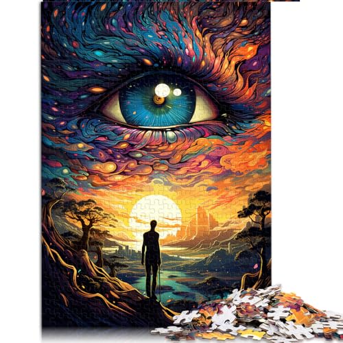 Puzzle für Erwachsene, 1000 Teile, „Augen des psychedelischen Himmels“, Papierpuzzle, für Erwachsene und Kinder ab 12 Jahren, lustiges Geschenk. Größe: 52 x 38 cm. von LZYANG